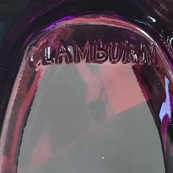 Vintage Clamborn Mule Shoe Translucent Purple Glass Spoon Rest Holder Kitchen - Picture 4 of 9